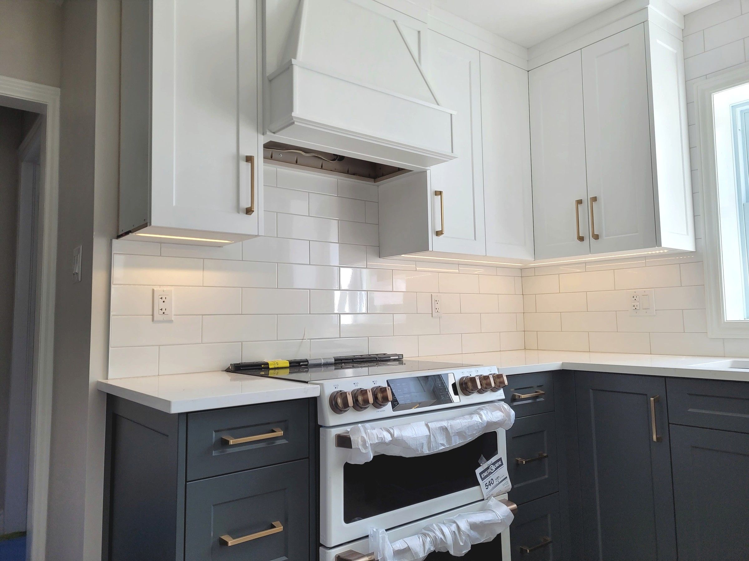 Kitchen with under-cabinet lighting
