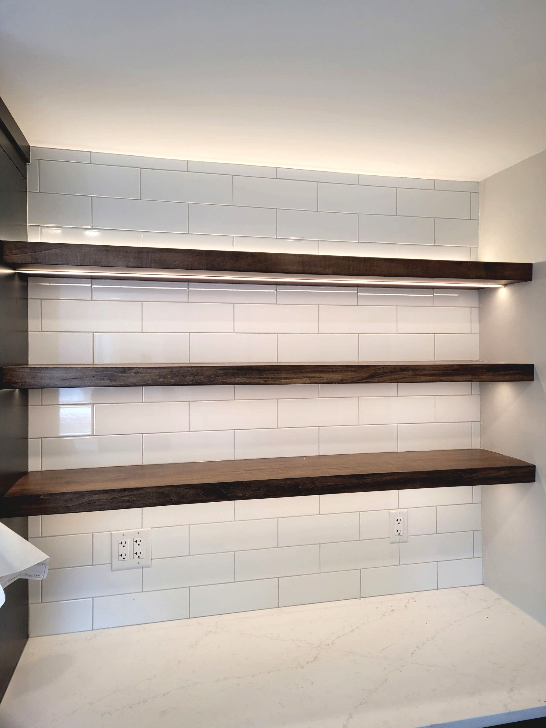 Low voltage lighting under floating shelves